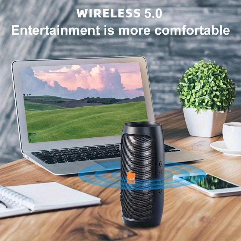 Altavoz Inalámbrico de Doble Canal para Exteriores J007, Negro - Conectividad Inalámbrica, Antigolpes, Recargable por USB, Batería de 800mAh, Puerto de Carga Tipo - C - Bisnazos.com - Las Mejores Ofertas del Mercado