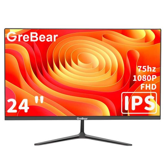 GreBear 24 pulgadas FHD Monitor 1080p pza. Monitor 75 Hz Pantalla, 99% SRGB 5ms Baja Luz Azul Anti - reflejo Panel IPS LCD Pantalla de Escritorio Con HDtv/VGA/Audio/Freesync Inclinación Ajustable - Bisnazos.com - Las Mejores Ofertas del Mercado