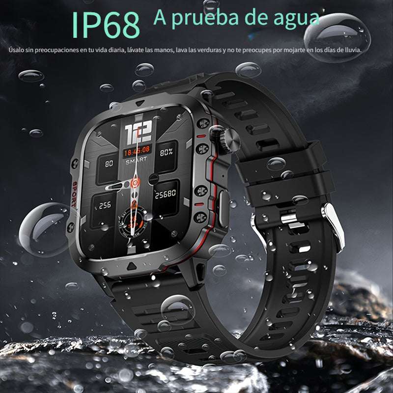 Nuevo reloj inteligente resistente para hombres con función de llamada inalámbrica Deportes Fitness con asistente de voz AI al aire libre 100+ Modos de deportes al aire libre Reloj inteligente - Bisnazos.com - Las Mejores Ofertas del Mercado